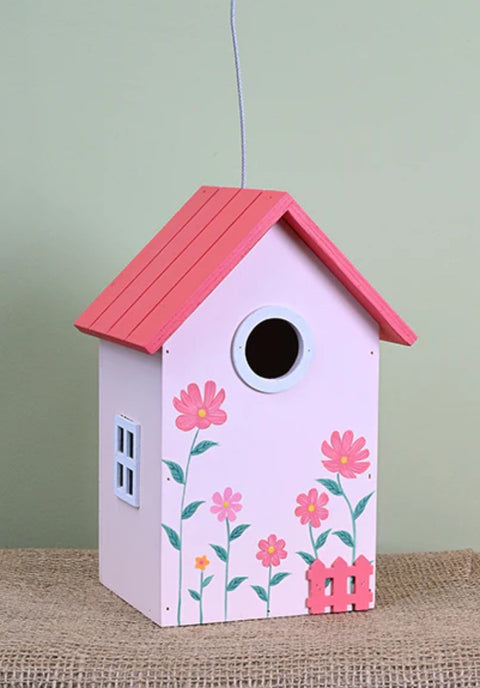Garden Shed - Nesting Box - Wood Birdhouse - Pink