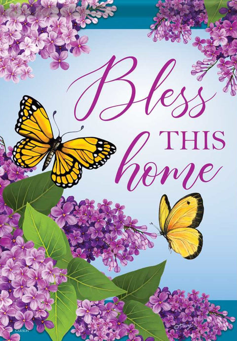 Bless This Home - Butterflies - Spring Garden Flag