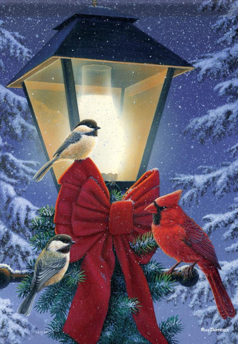 Holiday Night Light - Winter Garden Flag