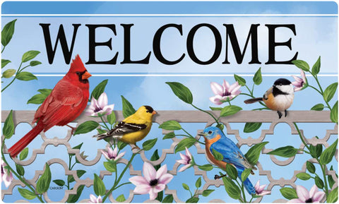 Welcome Doormat - Songbirds 17” x 29"