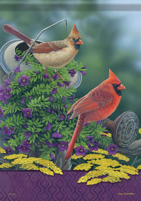 Backyard Colour Cardinals Garden Flag