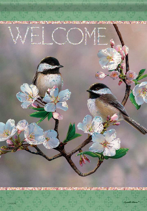 Cherry Blossom "Glitter" Garden Flag