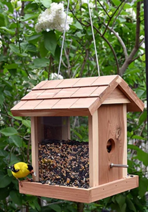 Cedar Bin Bird Feeder