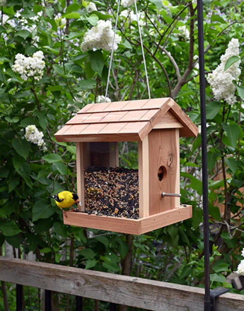 Cedar Bin Bird Feeder