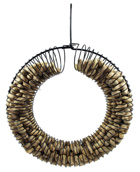 Wreath Peanut Ring Bird Feeder - Black