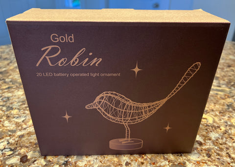 New - Robin LED Bird Light - Gold