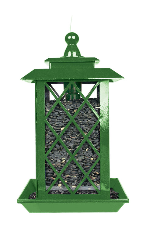 Lantern Style Bin Bird Feeder - Green