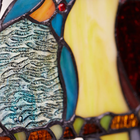 NEW - Stained Glass Window Panel - Birds in Love - 15"W