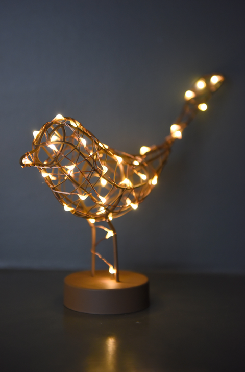 New - Robin LED Bird Light - Copper