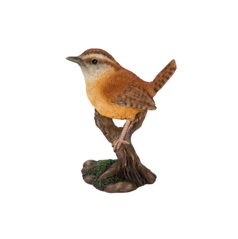Carolina Wren on a tree stump - Bird Statue