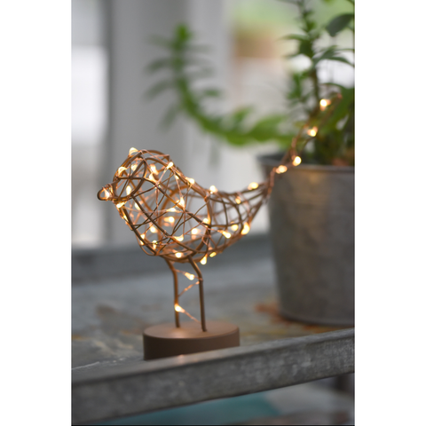 New - Robin LED Bird Light - Copper