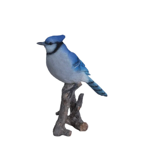 Blue Jay on a tree branch - Bird Statue