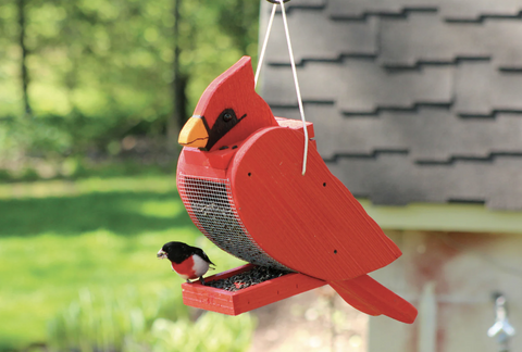 New - Large Cardinal Shape Bird Feeder