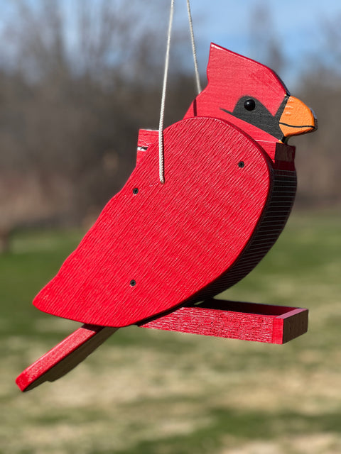 New - Large Cardinal Shape Bird Feeder