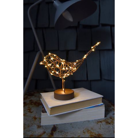 New - Robin LED Bird Light - Copper