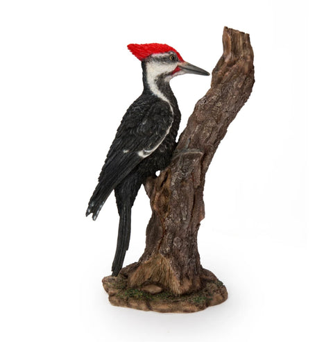 Pileated Woodpecker on a tree trunk - Bird Statue