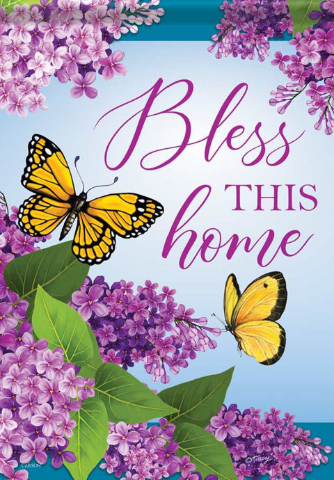 New - Bless This Home  - Butterflies - Spring Garden Flag