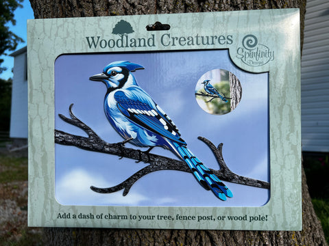 New - Woodland Creatures - Blue Jay Tree Stake