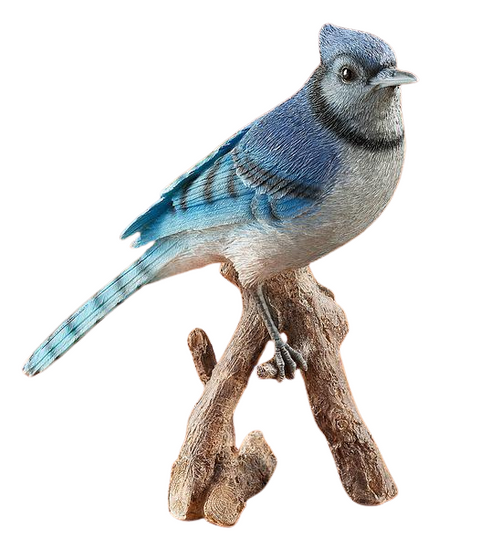 Blue Jay on a tree branch - Bird Statue