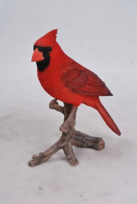 Red Cardinal on a tree branch - Bird Statue