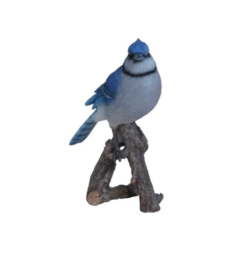 Blue Jay on a tree branch - Bird Statue