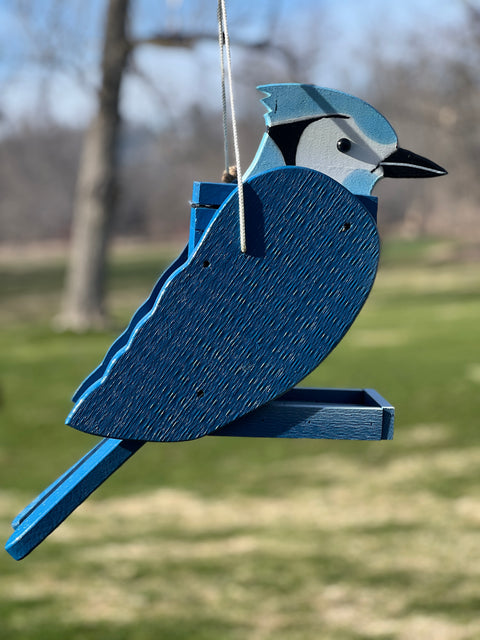 New - Large Blue Jay Shape Bird Feeder