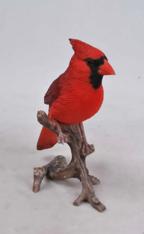 Red Cardinal on a tree branch - Bird Statue