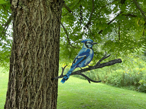 New - Woodland Creatures - Blue Jay Tree Stake