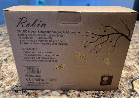 New - Robin Hanging LED Bird Light