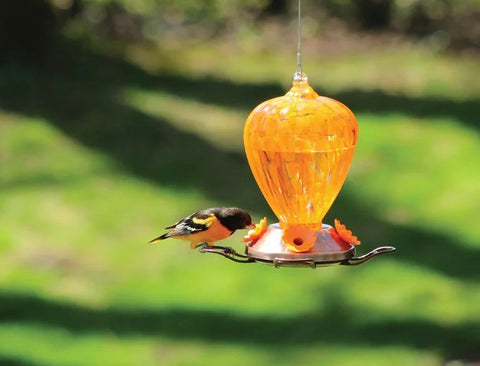 Art Glass Oriole Bird Feeder