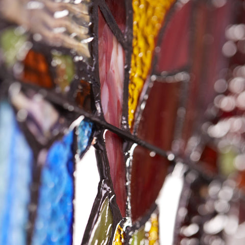 NEW - Stained Glass Window Panel - Birds in Love - 15"W