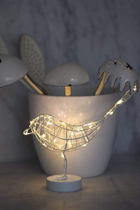 New - Robin LED Bird Light - White