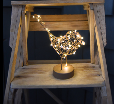 New - Robin LED Bird Light - Copper