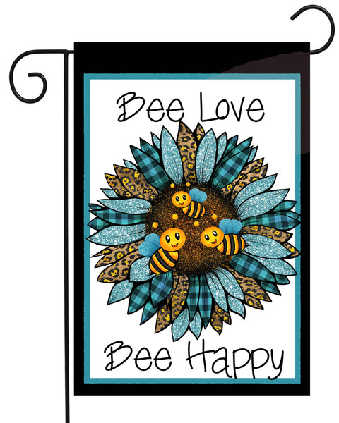Bee Love Bee Happy Garden Flag