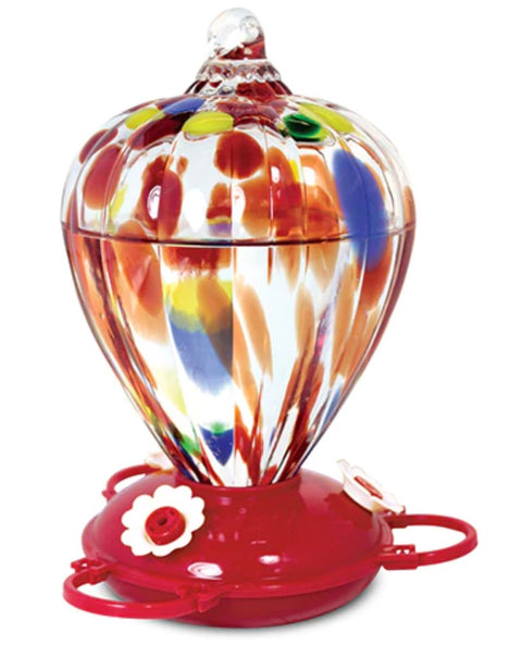 Art Glass Hummingbird Feeder - Colour Balloon Design